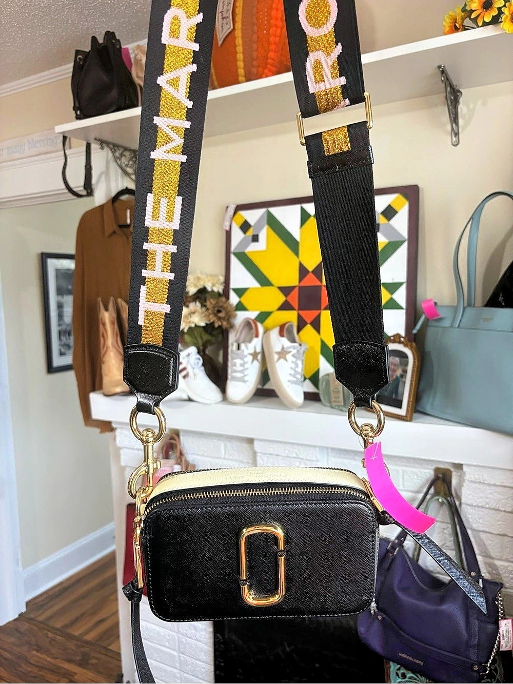 Marc Jacobs The Snapshot Camera Bag Crossbody Black & Gold